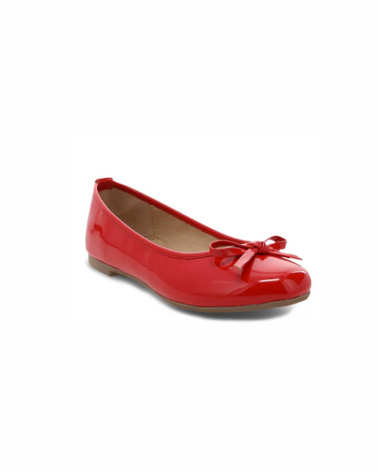 zapato balerina charol rojo fresa