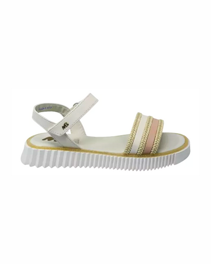 Huarache latte 3 trenzas yute y tira nude