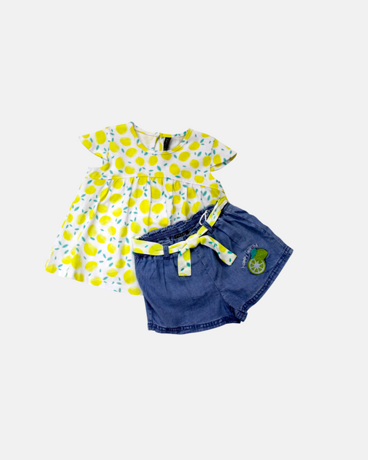 conjunto short y blusa limones