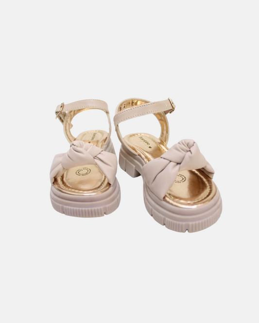 huarache nudo color nude, suela alta