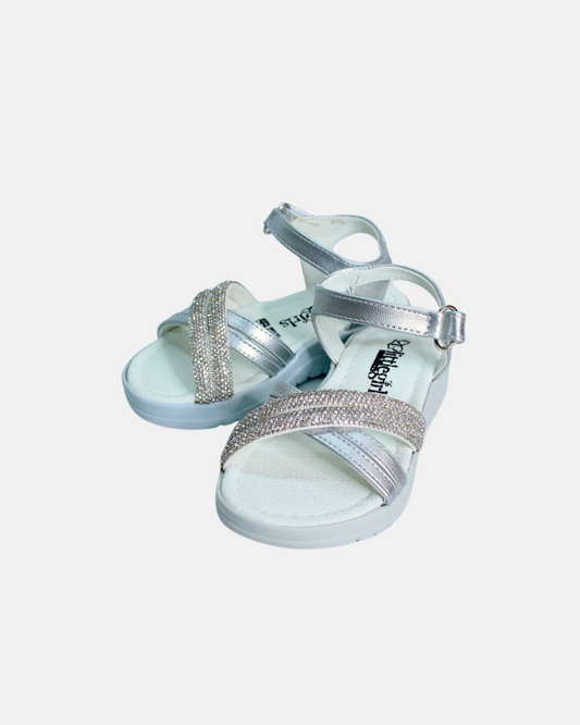 Huarache con tiras  plata