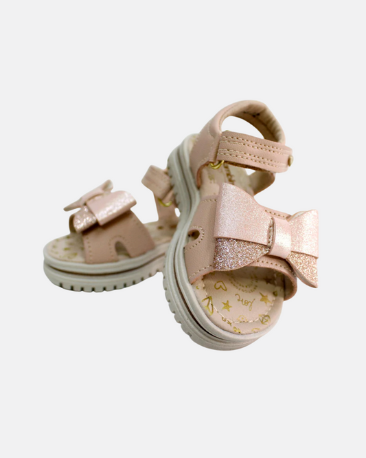 huarache nutty, moño glitter