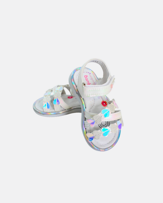 Huarache corazones blanco