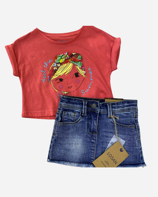 set talla 2 falda y blusa losan