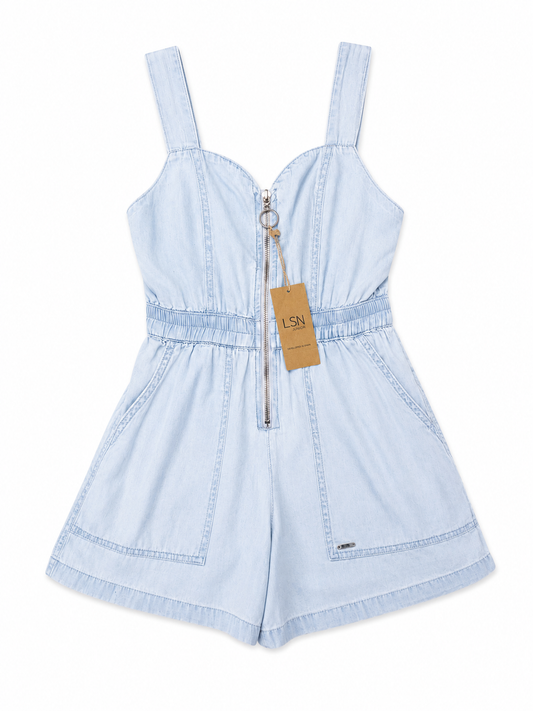 Mono Corto Denim Bolsas laterales