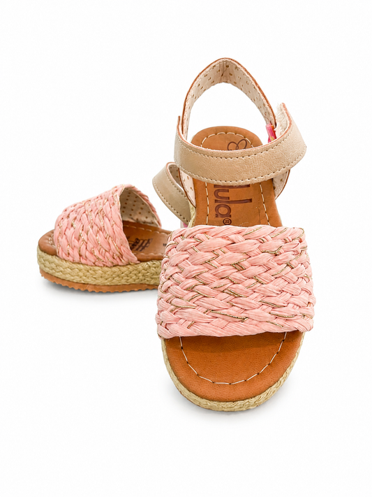 Huarache Juliette Niza Rosa Tira Tejido Tapetillo