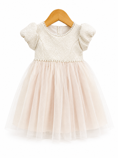 Vestido Champagne Talle Bordado