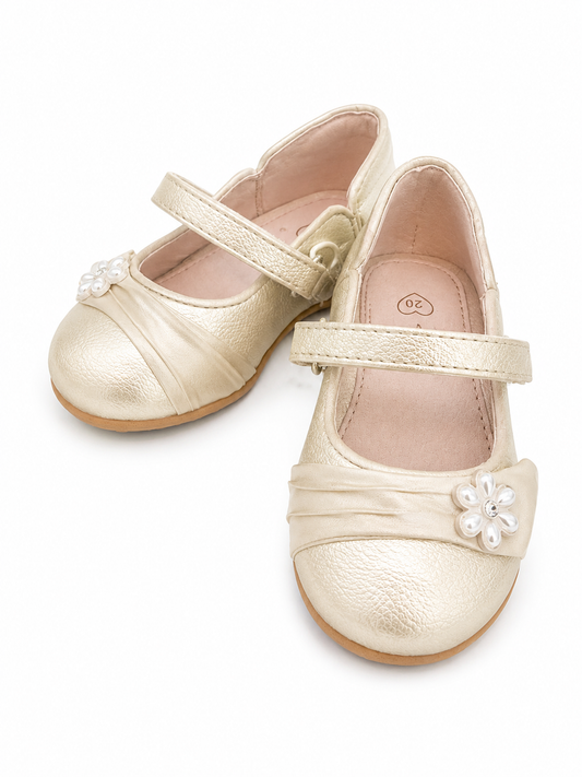 Balerina Platino Flor Piedras cierre velcro mayoral