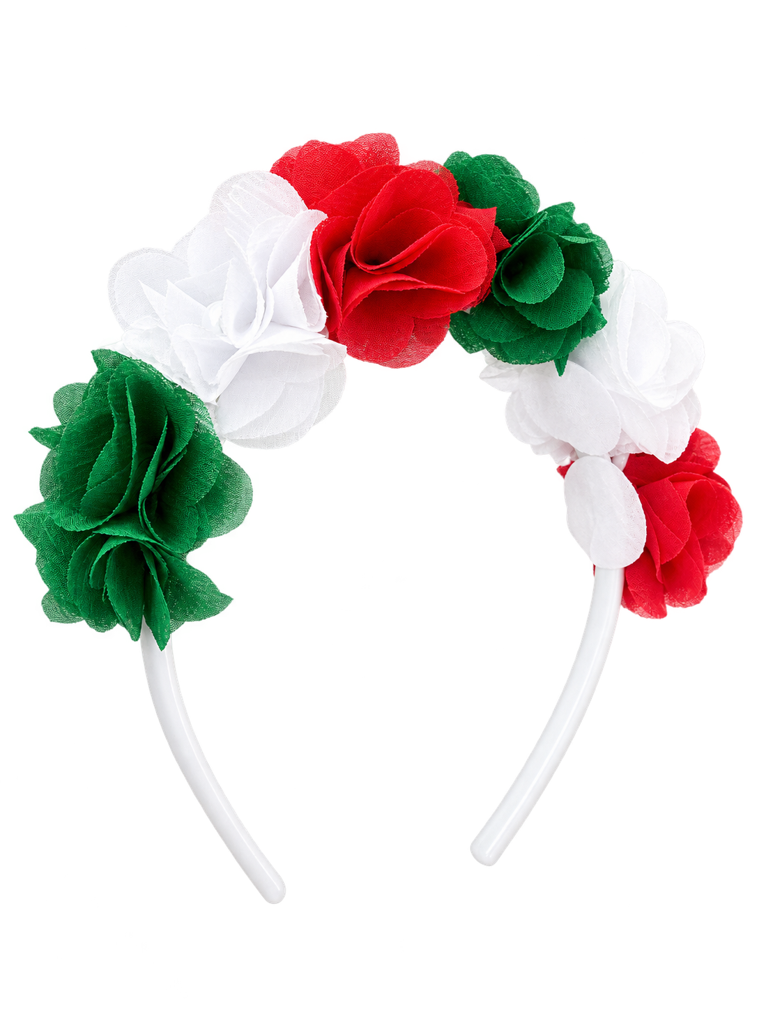 Diadema tocado flores colores patrio