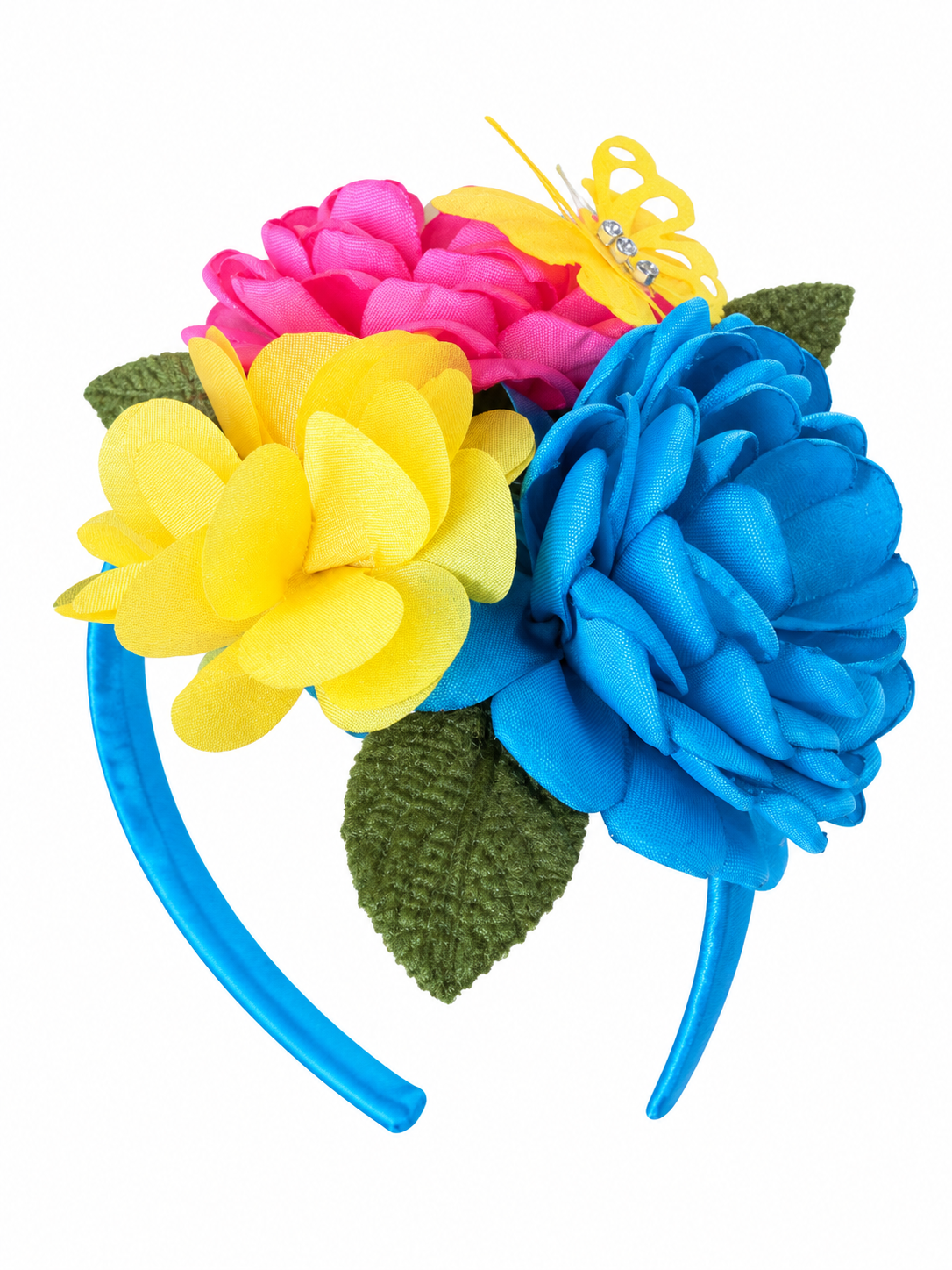 Diadema 3 flores patrio colores varios