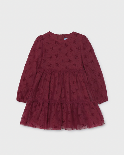 Vestido tul con glitter rosa framboise