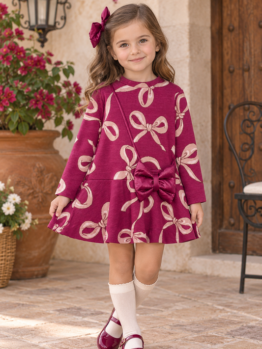 Vestido estampado bolso framboise