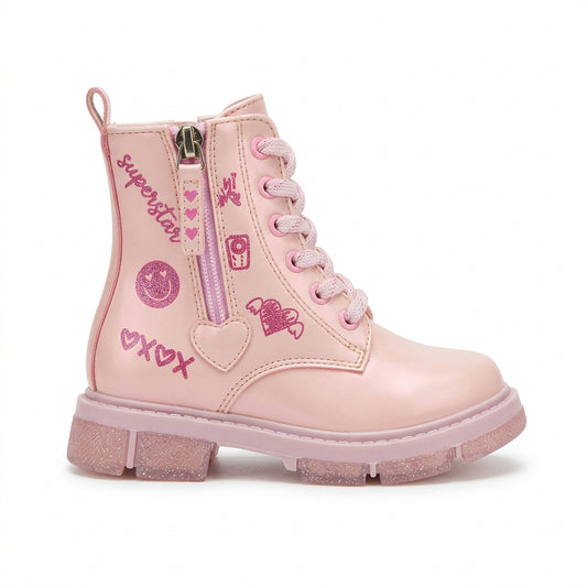 botin rosa nacarado, xoxo