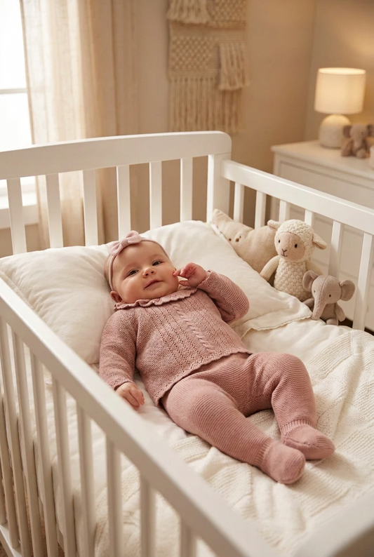 conjunto pañalero rosa palo para bebe