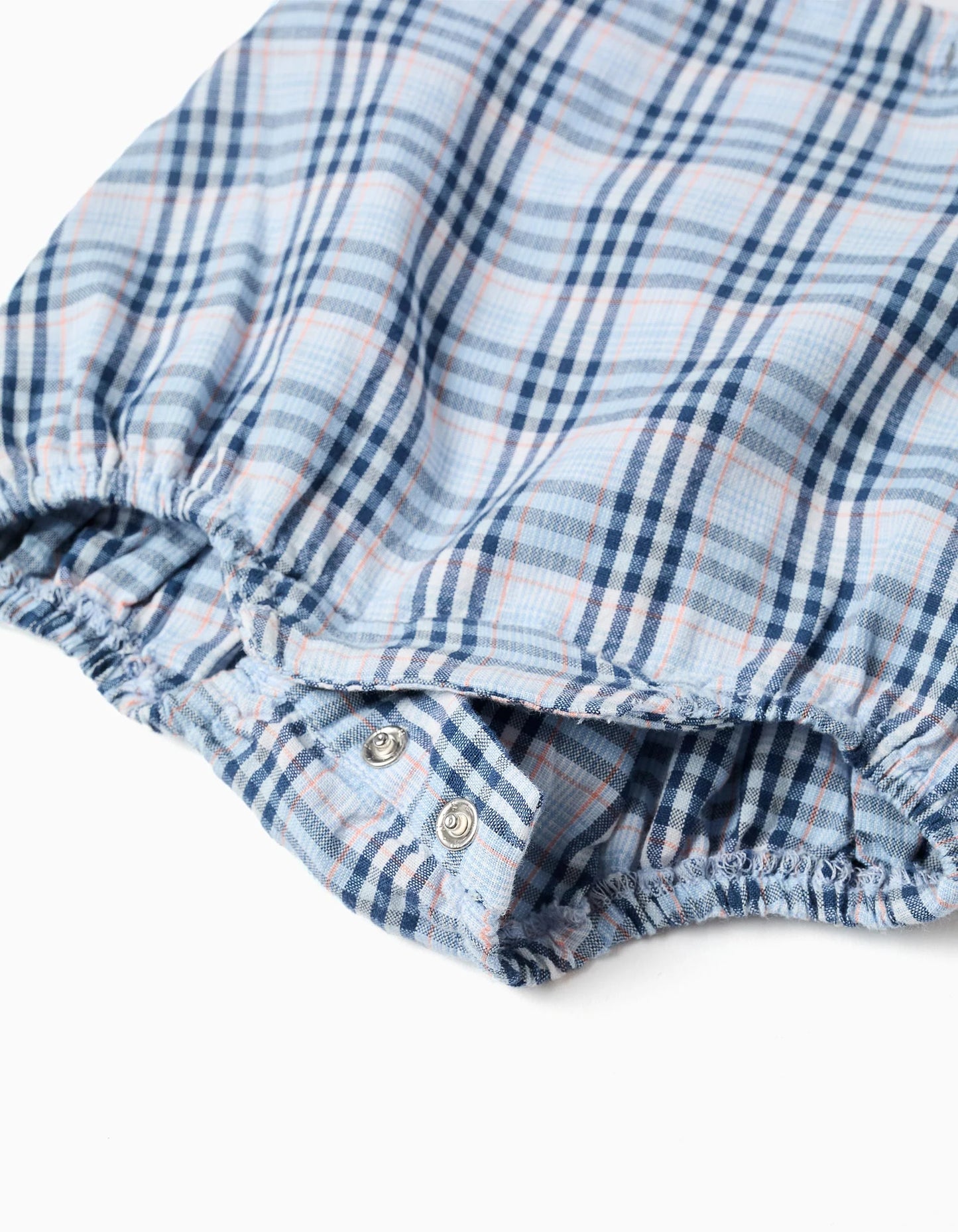 Conjunto body blanco + pañalero cuadros