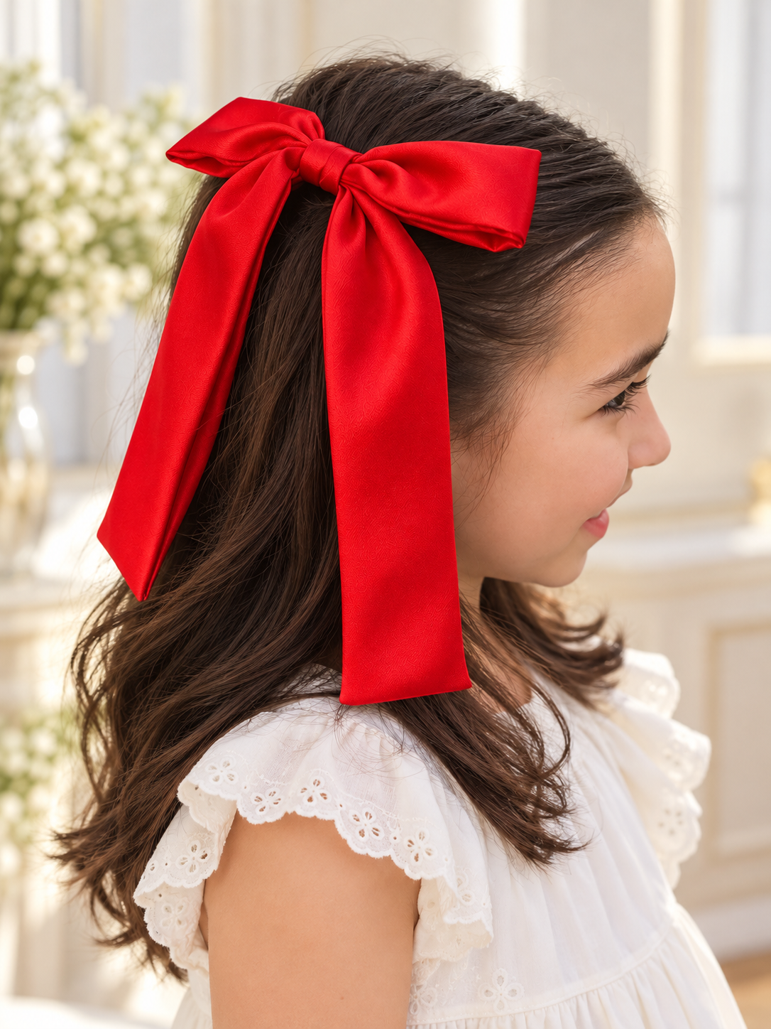 moño de tela estilo victoria, angosto, disponible en 18 colores