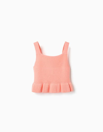 Set blusa melon con olan y short falda denim