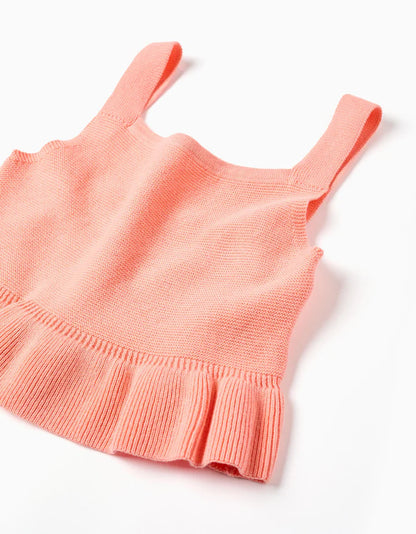 Set blusa melon con olan y short falda denim