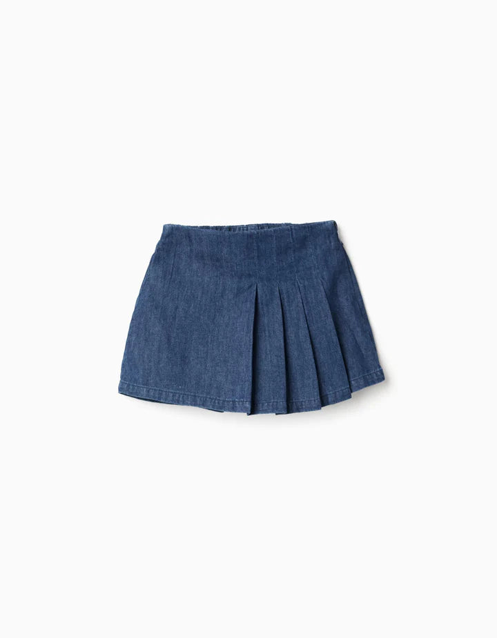 Set blusa melon con olan y short falda denim
