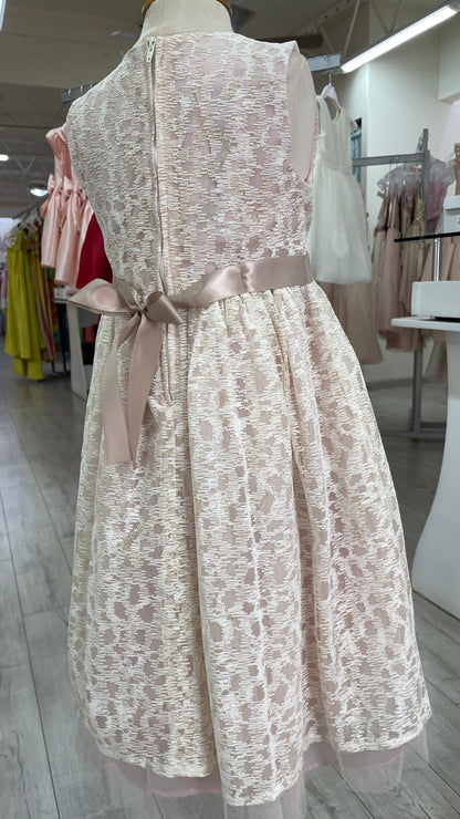 Vestido Ivory Tul Bordado 3 Flores
