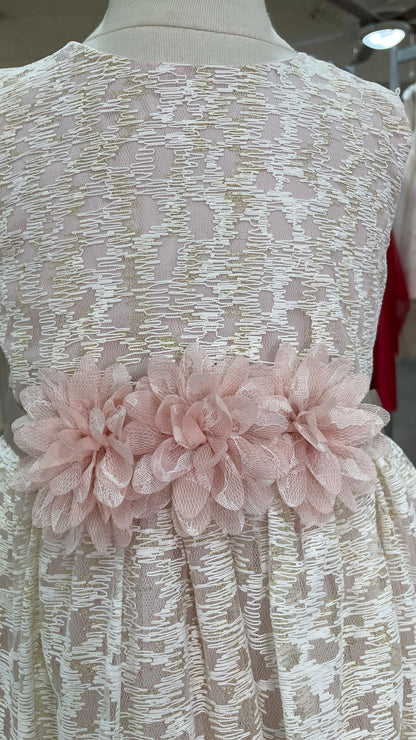 Vestido Ivory Tul Bordado 3 Flores