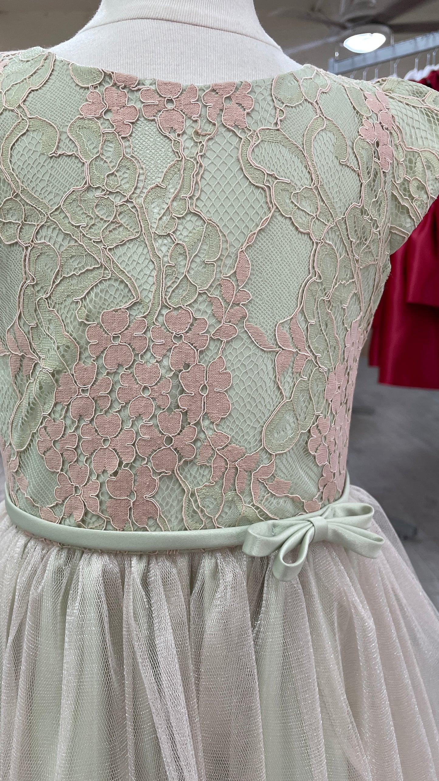 Vestido Color Menta Falda Tul