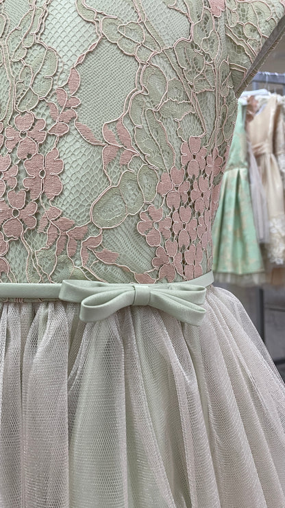Vestido Color Menta Falda Tul
