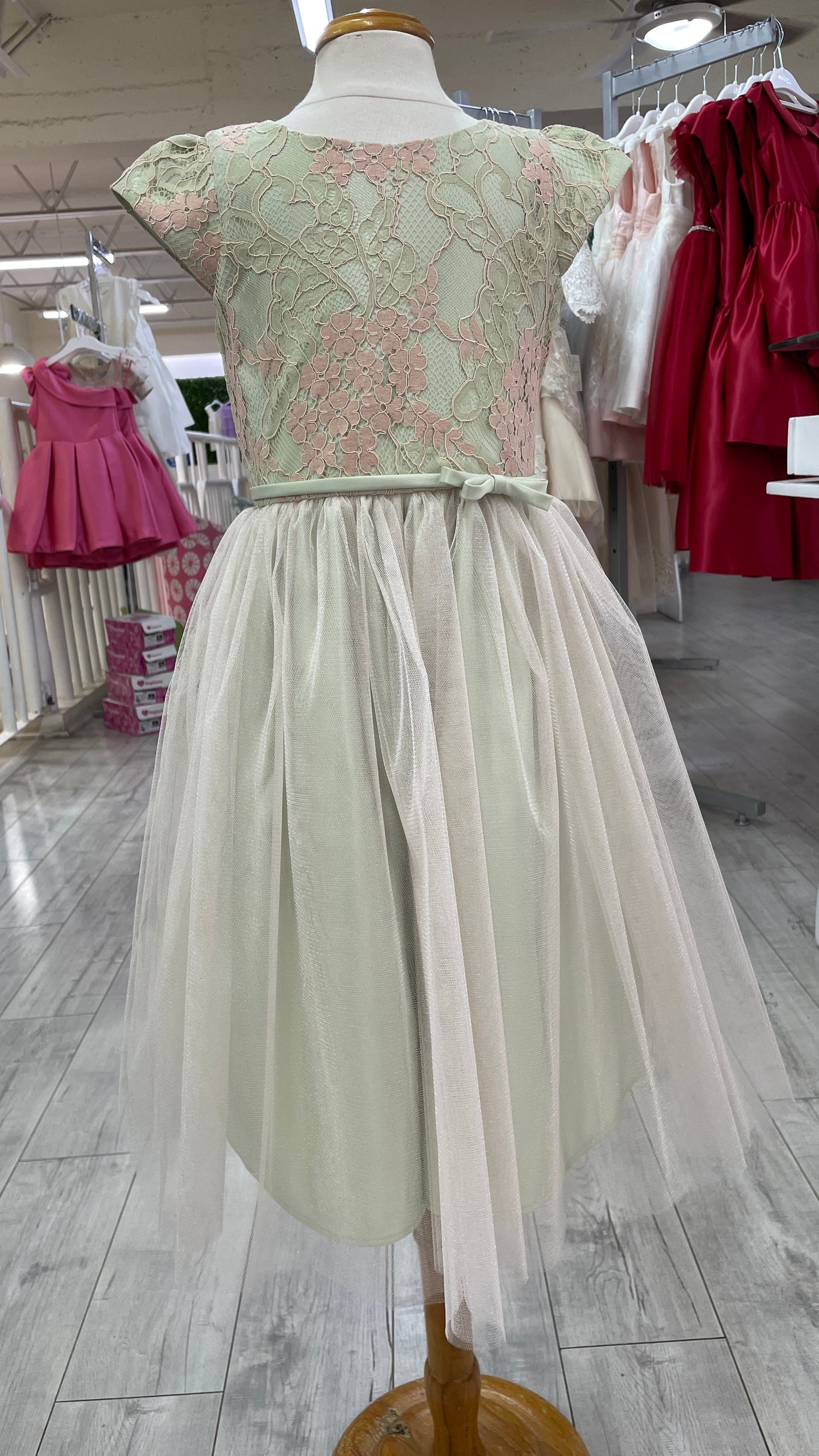 Vestido Color Menta Falda Tul