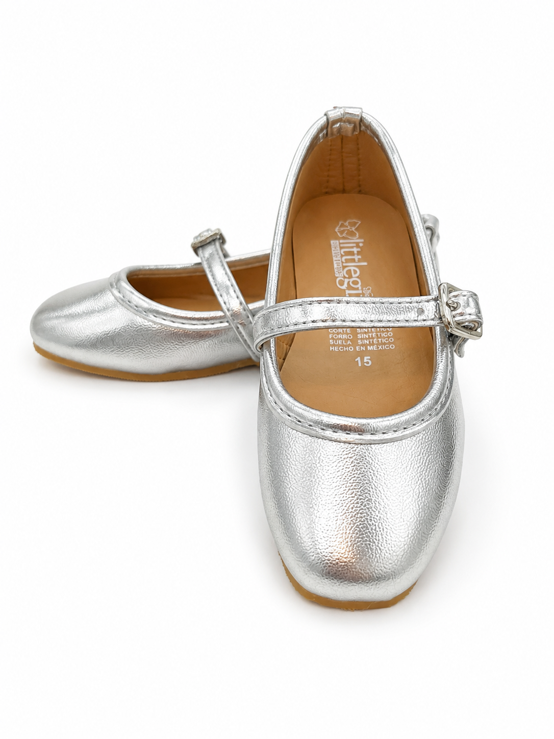 Zapato Plata Metalico Punta cuadrada
