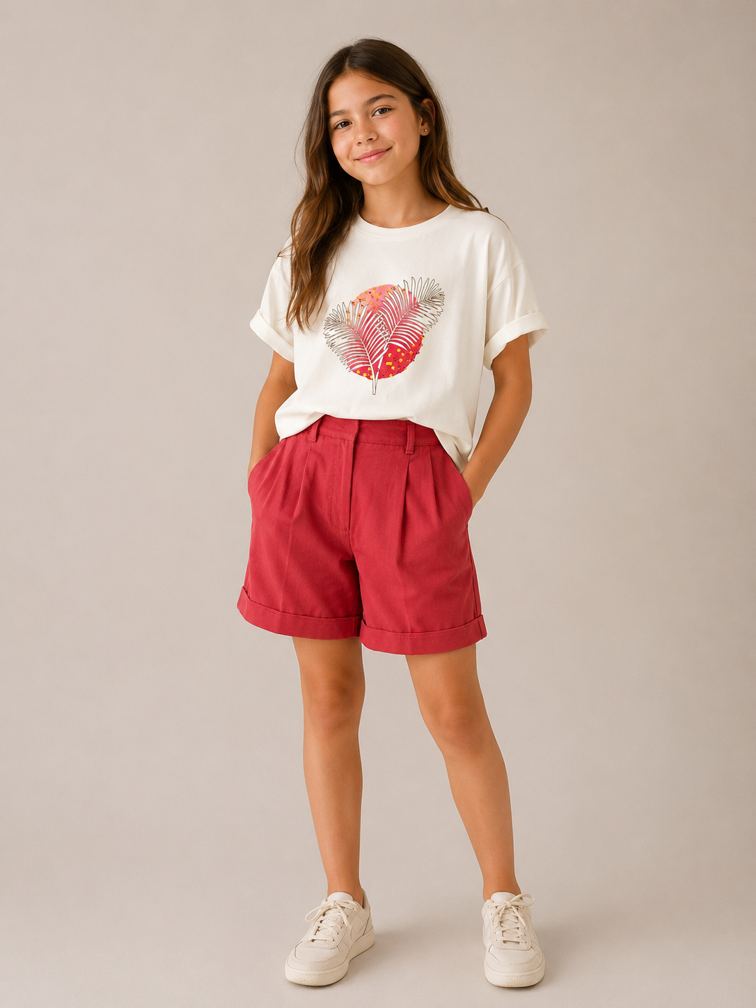Set blusa y short coral mayoral