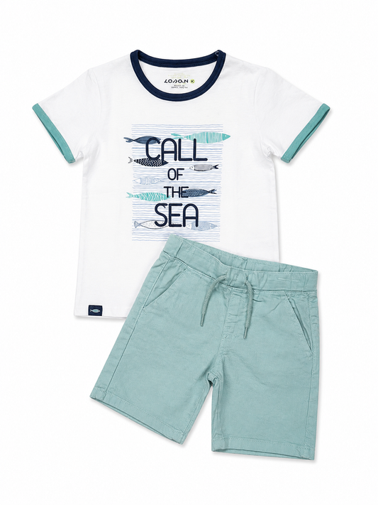 Set Camiseta Blanca Short Jareta Jade