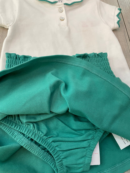 Conjunto camiseta polo y falda color verde