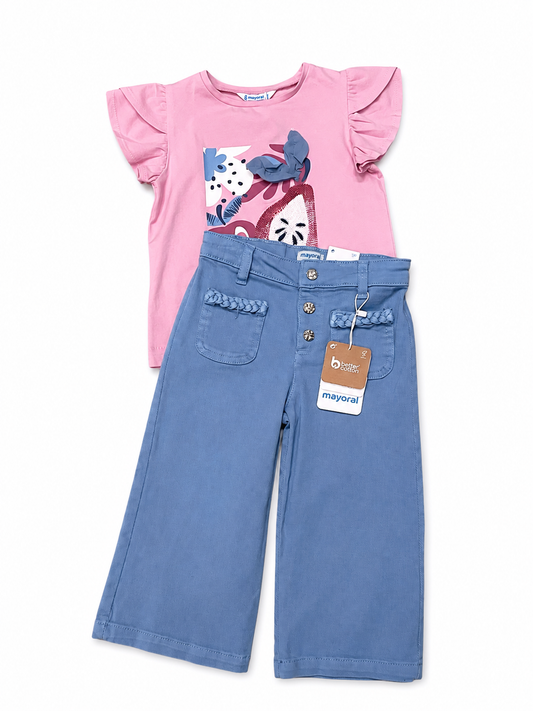 Set Blusa Lilac Pantalón Azul Cielo