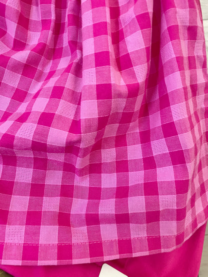Conjunto Blusa Campesina a Cuadros Rosa Short Rosa Mayoral