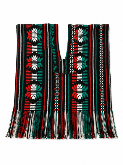 JORONGO DE TELA, VARIAS TEXTURAS.  NEGRO