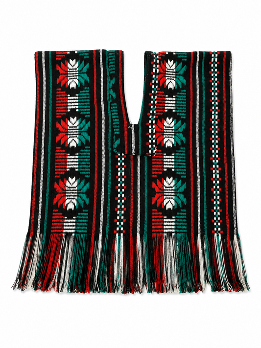 JORONGO DE TELA, VARIAS TEXTURAS.  NEGRO