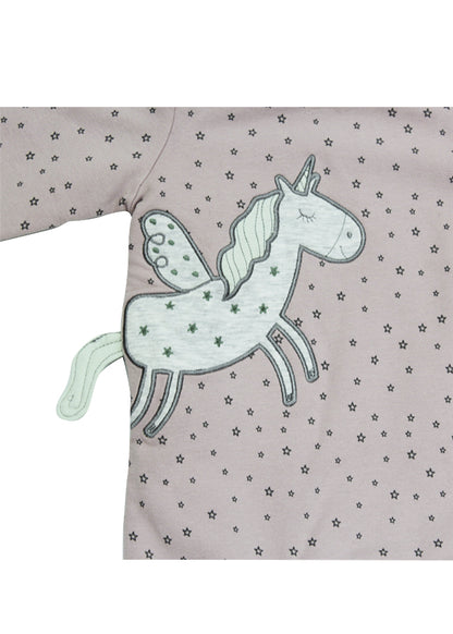 mameluco color rosa unicornio, interior felpa