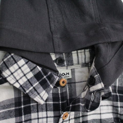 camisa manga larga, franela a cuadros con capucha