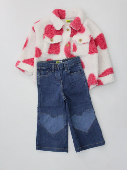 set sobrecamisa corazones y pantalón denim light