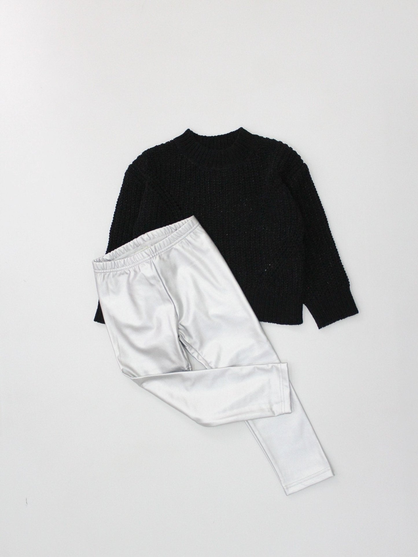 set jersey negro con pantalón polipiel