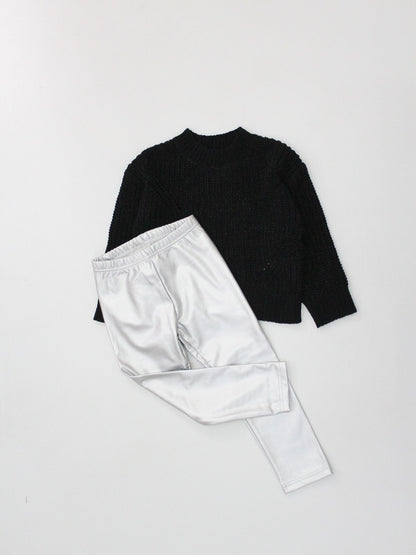 set jersey negro con pantalón polipiel