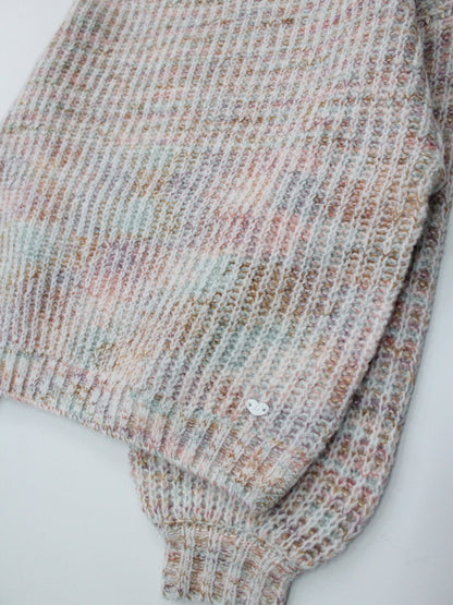 suéter tejido rosa claro