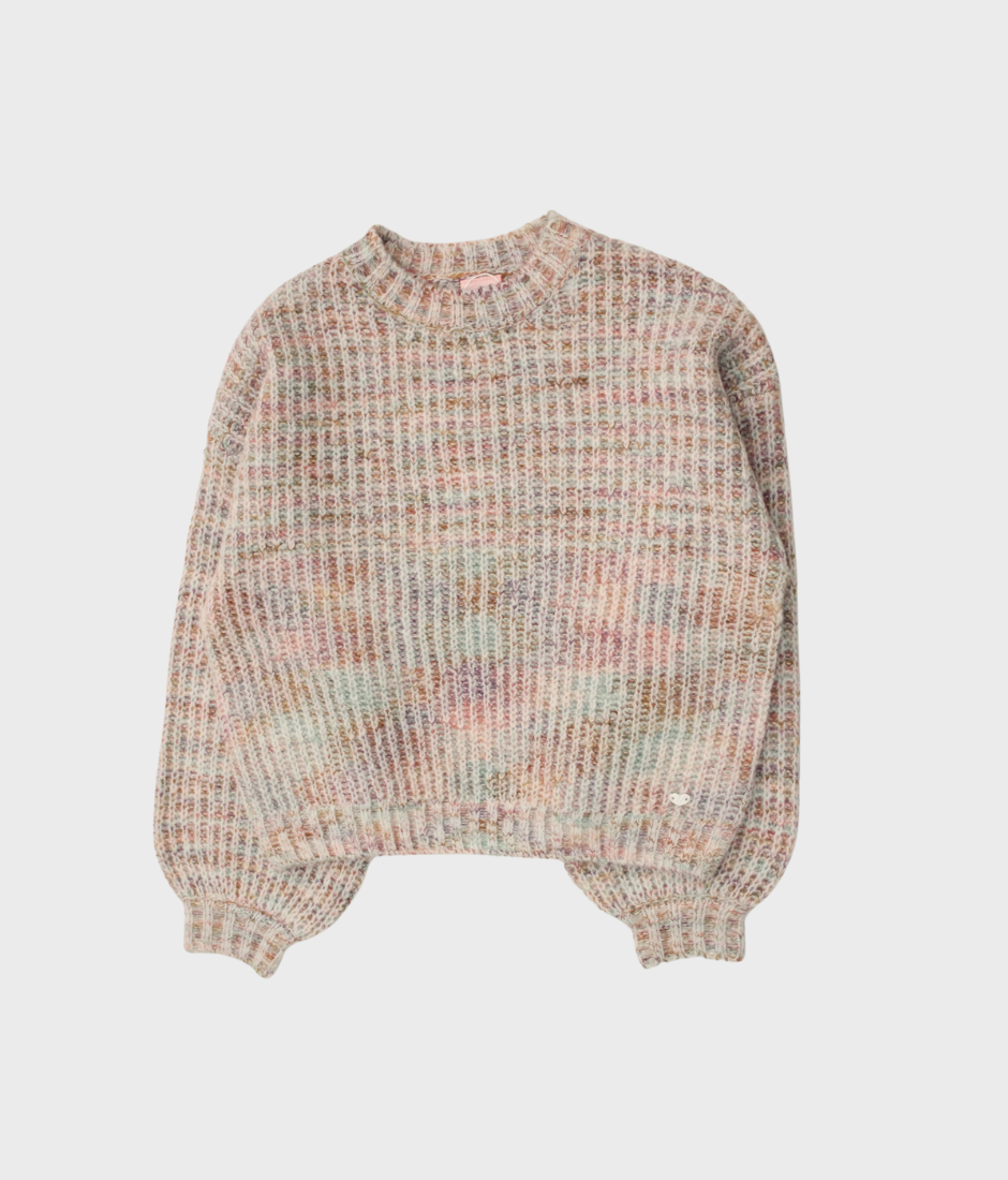 suéter tejido rosa claro