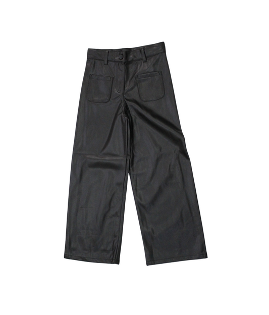 pantalón polipiel color negro