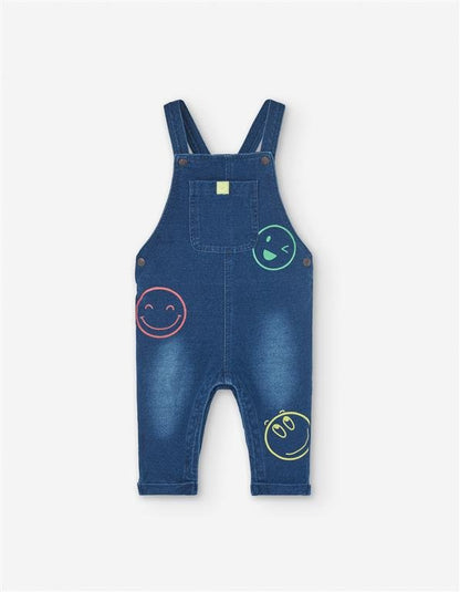 set overal flece denim blue, camiseta magna larga, bebé