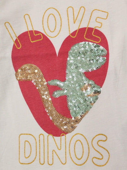 camiseta cuello redondo, manga larga print corazón