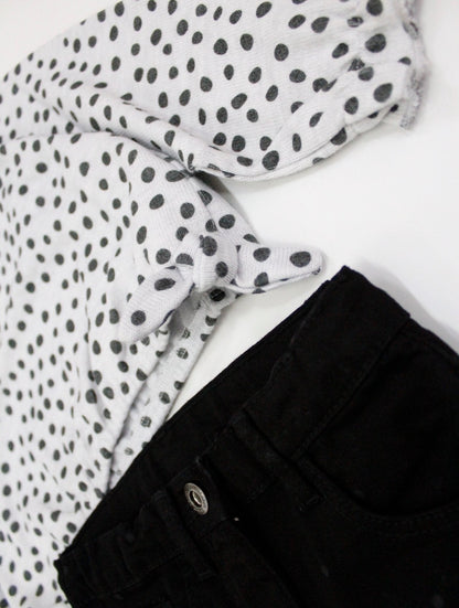 set camiseta con pantalón black denim, para niña