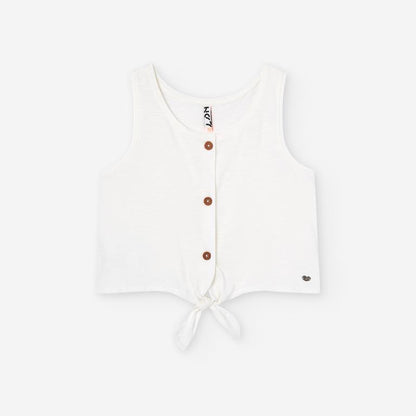 Set blusa blanca falda olanes naranja