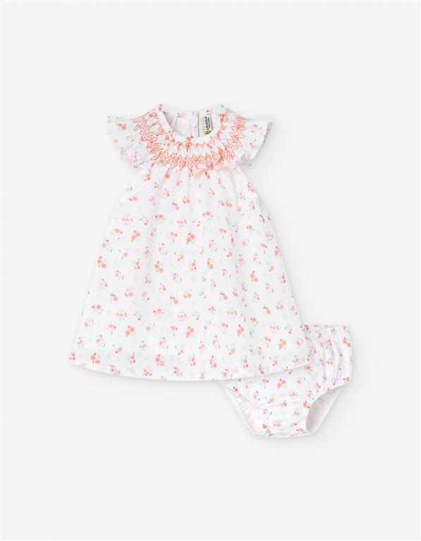 Vestido plumeti, diseño de flores, para bebe