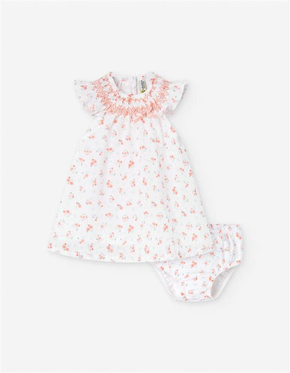 Vestido plumeti, diseño de flores, para bebe